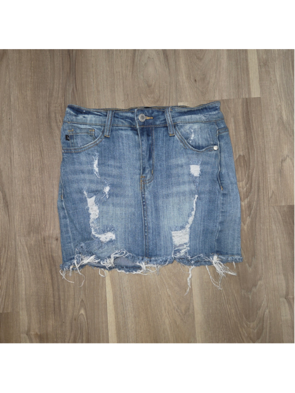 •Judy Blue• Women's Distressed Denim Mini Skirt, Size S
